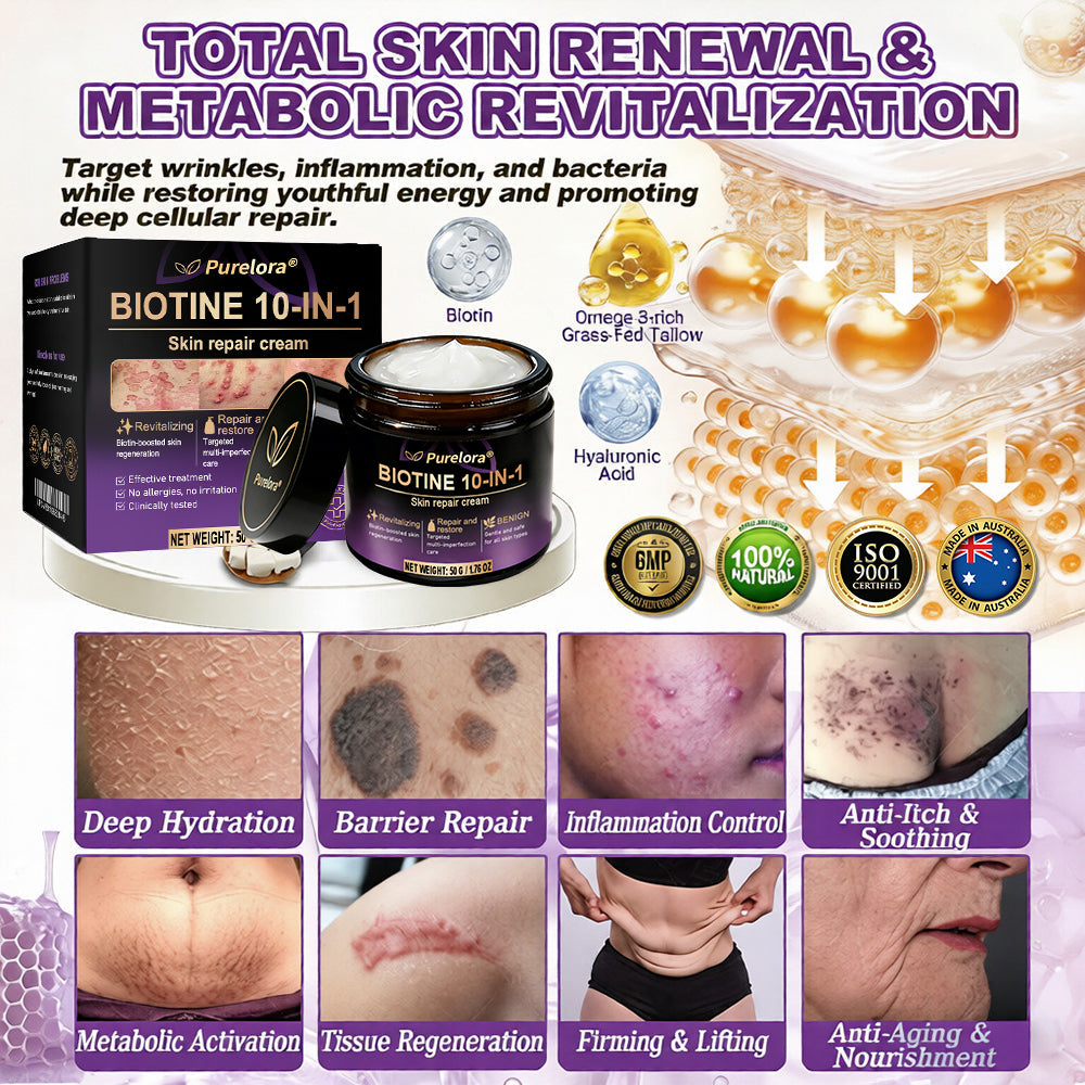 Made and Shipped from the AU 🍁 Purelora® Biotin 10-in-1 Skin Repair Cream — Last Day of Sale: 75% Off