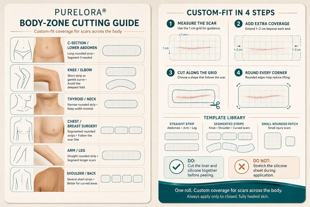🇦🇺👩‍⚕️✨Purelora® SILICONE SCAR THERAPY ROLL Help Soften, Flatten & Improve the Appearance of Raised Scars