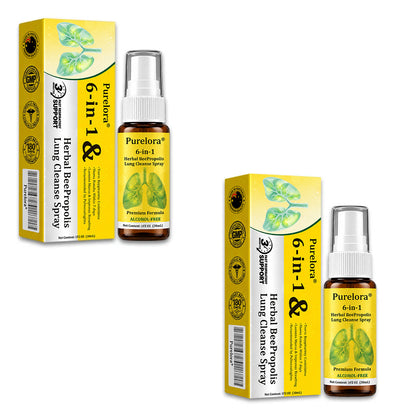 👨‍⚕️👑✅🇦🇺 Purelora® 6-in-1 Herbal BeePropolis Lung Cleanse Spray（👨‍⚕️Directly acts on COPD, asthma, chronic bronchitis (CB), respiratory infections, lung cancer, sinusitis, and other conditions🫁)