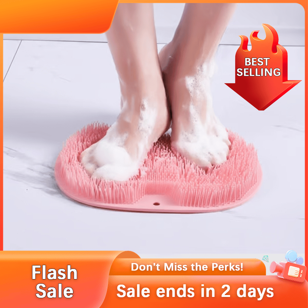 🧼Flash Sale⚡ 50K+ SOLD! Almost Gone-💥Silicone Shower Foot Scrubber Mat,Best gifts