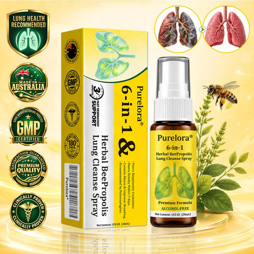 👨‍⚕️👑✅🇦🇺 Purelora® 6-in-1 Herbal BeePropolis Lung Cleanse Spray（👨‍⚕️Directly acts on COPD, asthma, chronic bronchitis (CB), respiratory infections, lung cancer, sinusitis, and other conditions🫁)