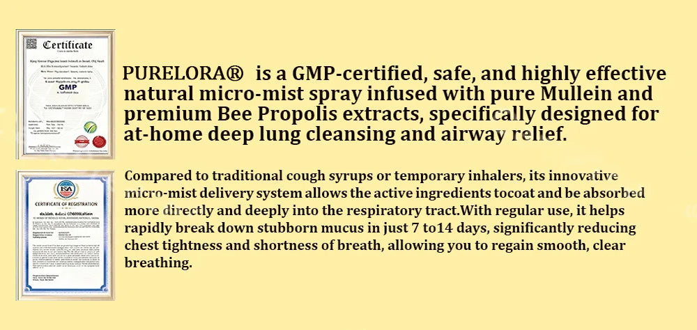 👨‍⚕️👑✅🇦🇺 Purelora® 6-in-1 Herbal BeePropolis Lung Cleanse Spray（👨‍⚕️Directly acts on COPD, asthma, chronic bronchitis (CB), respiratory infections, lung cancer, sinusitis, and other conditions🫁)