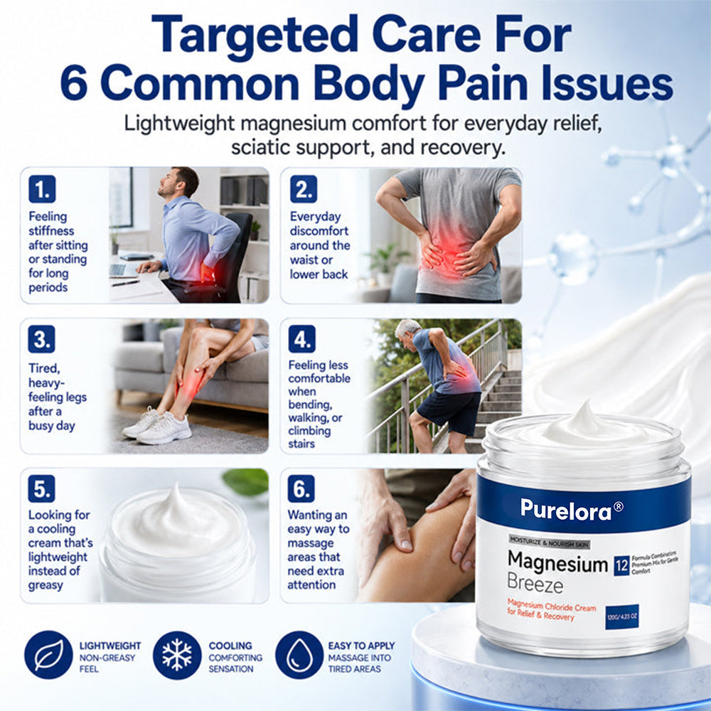 PURELORA® Magnesium Chloride Cream | Relieve sciatica in just 15 minutes!