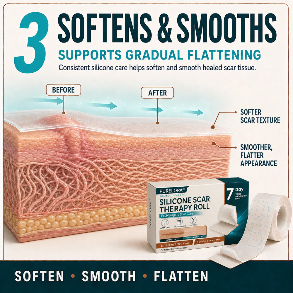 🇦🇺👩‍⚕️✨Purelora® SILICONE SCAR THERAPY ROLL Help Soften, Flatten & Improve the Appearance of Raised Scars