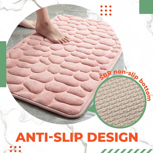 🎁Clearance Sale 49% OFF💥Memory Foam Embossed Soft Stone Bathroom Non-slip Carpet